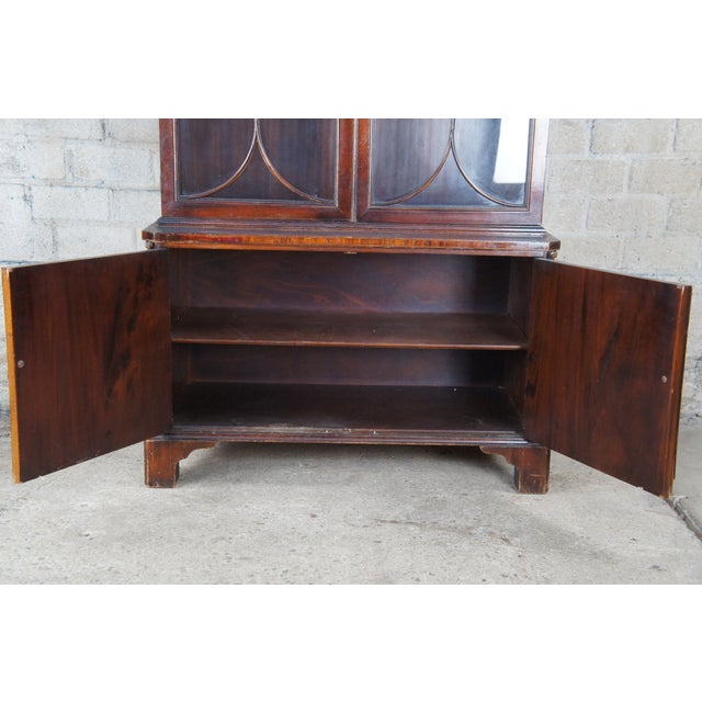 Antique Union National English George III Style Mahogany China Cabinet Bookcase For Sale - Image 10 of 12