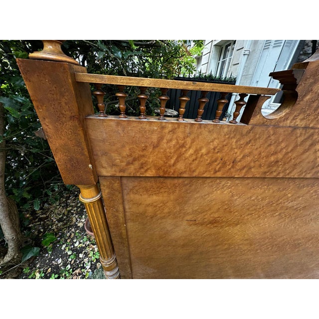 Brown Louis Philippe Style Bed in Burr Wood, 1800s For Sale - Image 8 of 18