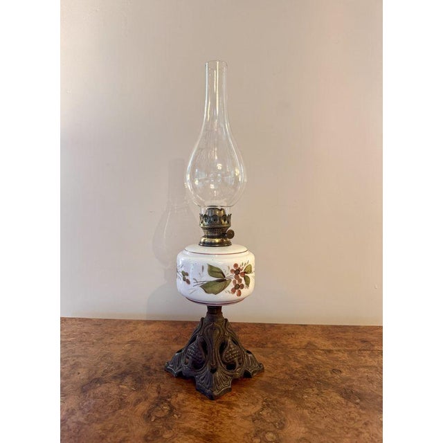 Late 19th Century Antique Victorian Oil Lamp, 1880 For Sale - Image 5 of 6