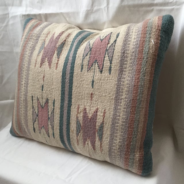Southwestern Style Wool & Canvas Rug Pillow Chairish