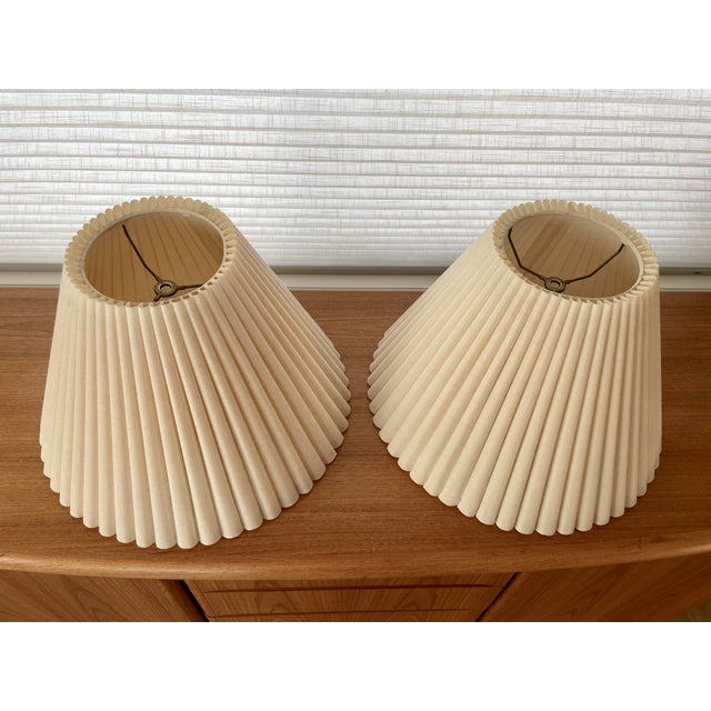 Excellent lampshades, rare to find a matching pair. Perfect for postmodern or mid century decor. Shades measure 12" tall...