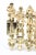 Metal Vintage Signed Francois Gold Plated Cuff Bracelet With Faux Pearls and Amber Rhinestones For Sale - Image 7 of 7