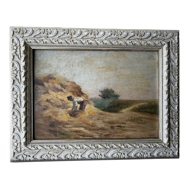 Original Antique Oil Painting, Plein Air, French Impressionism For Sale