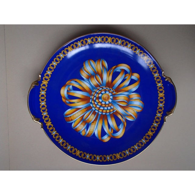 Porcelain Cocarde de soie Plate from Hermès, 1980s For Sale - Image 13 of 13