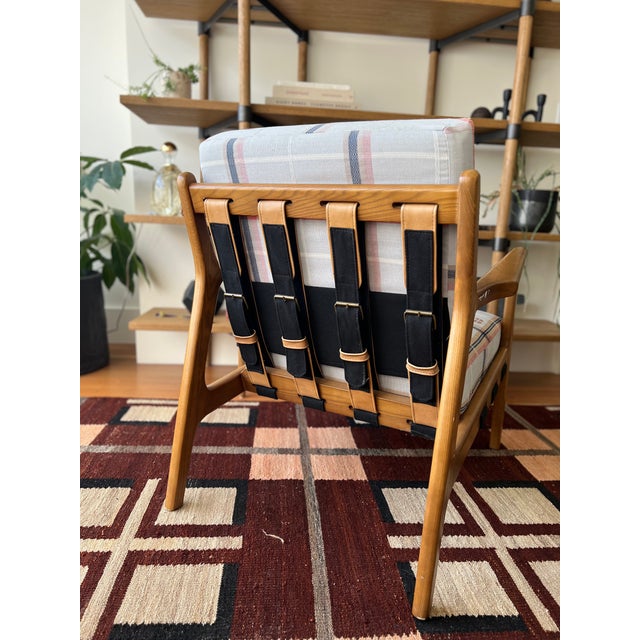 2020s Attributed Four Hands Silas Chair With Custom Schumacher Upholstery Fable in Fjord For Sale - Image 5 of 5