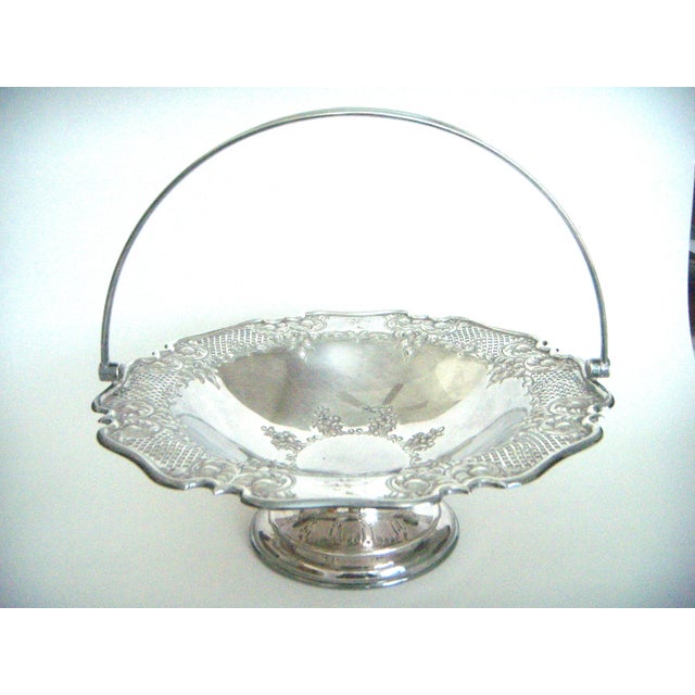 Antique silver plated reticulated swing handle cake presentation piece by Lloyd, Payne & Ariel, Manchester, England -...
