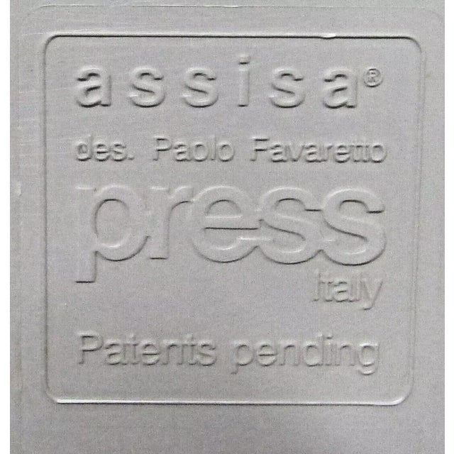Gray 1970s Postmodern Set of 3 Grey Stackable Chairs by Paolo Favaretto for Assisa of Italy For Sale - Image 8 of 8