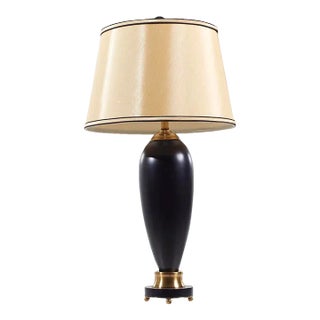 Currey and Co Contemporary Black and Brass Table Lamp For Sale