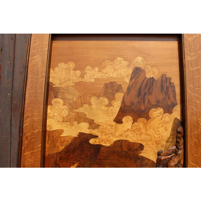 Large Marquetry the Rope from Louis Thiam, 1950s For Sale - Image 4 of 9