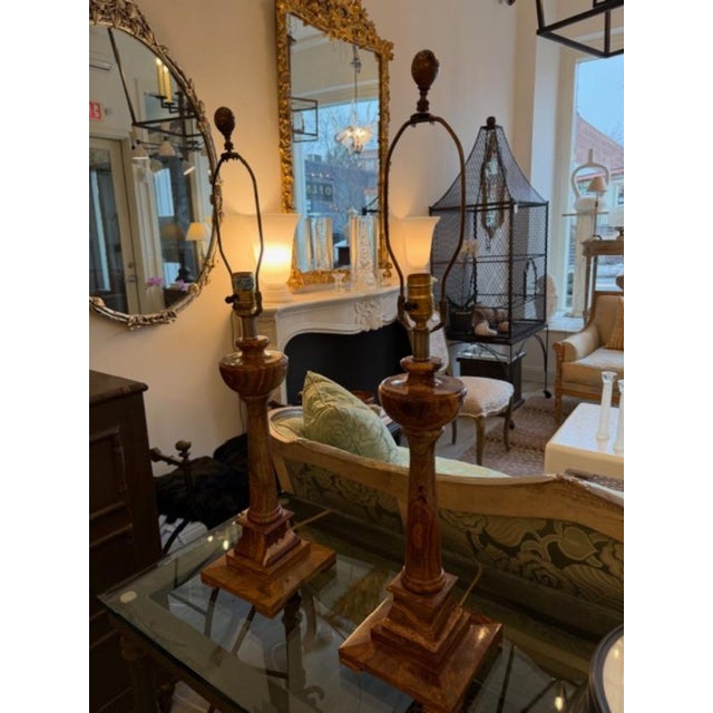 Copper Vintage Mexican Onyx Lamps - a Pair For Sale - Image 8 of 8