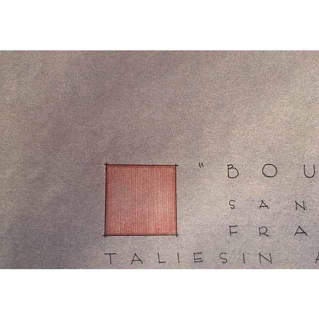 Frank Lloyd Wright, Boulder House for Charles Klotsche, Santa Fe, Special Copyrighted and Licensed Poster, 1991 For Sale In Los Angeles - Image 6 of 6