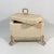 Postmodern Faux Travertine Ceramic Box With Metal Stand and Handle For Sale - Image 12 of 13