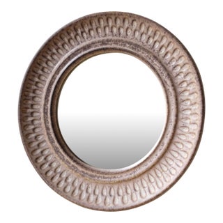 Danish Mid-Century Ceramic Wall Mirror For Sale