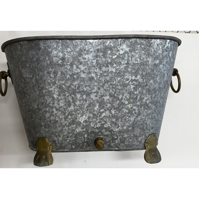 1990s 1990s Hen-Feathers Collection Galvanized Clawfoot Garden Tub Trough For Sale - Image 5 of 14