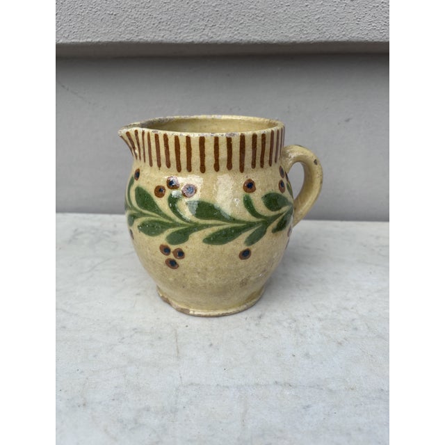 Late 19th Century French Pottery Pitcher Savoie With Leaves , Circa 1890 For Sale - Image 5 of 6