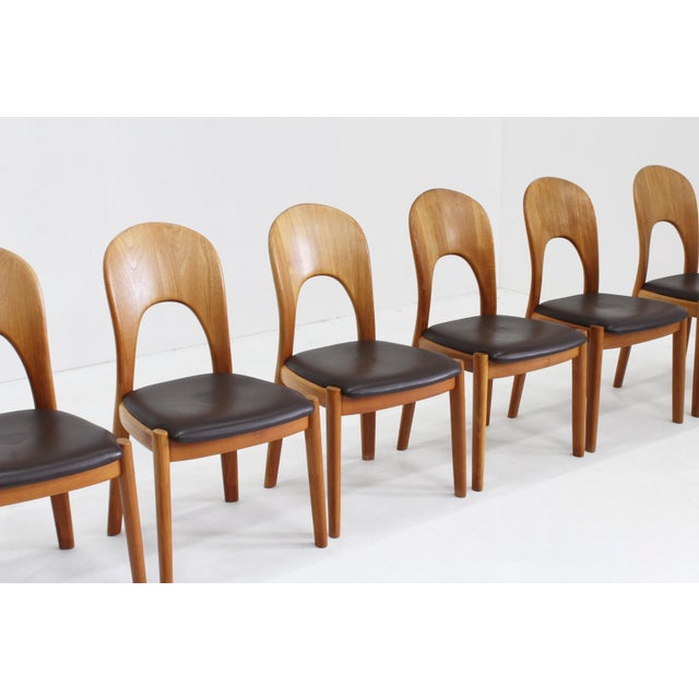 Wood Vintage Danish Teak Dining Chairs by Niels Koefoed for Koefoeds Hornslet, 1960s, Set of 6 For Sale - Image 7 of 9