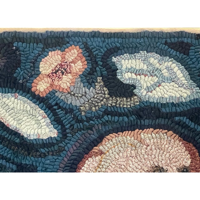 "The Faithful Companion" American Folk Art Hound Pictorial Hooked Rug, 1920s For Sale - Image 13 of 18