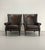 Vintage Bernhardt Leather and Cowhide Wingback Chairs - Pair For Sale In West Palm - Image 6 of 8
