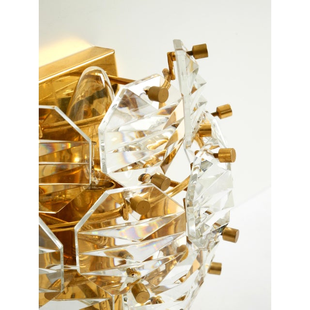 Crystal Glass and Brass Wall Lamp from Kinkeldey, 1960s For Sale - Image 9 of 18