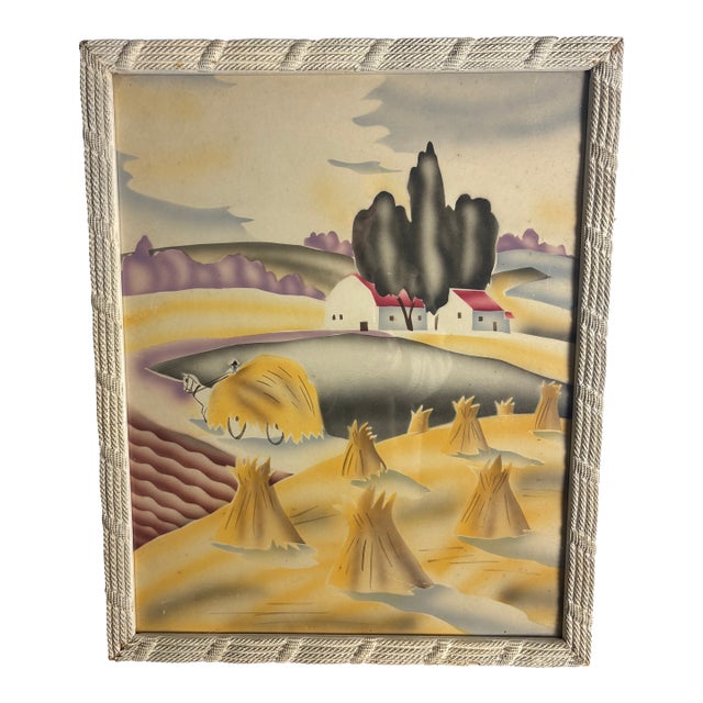 Mid-Century Turner Airbrushed Landscape For Sale