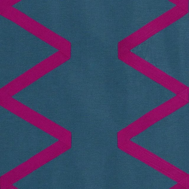 Mid-Century Modern Sample - Schumacher Legere Fabric in Midnight For Sale - Image 3 of 3