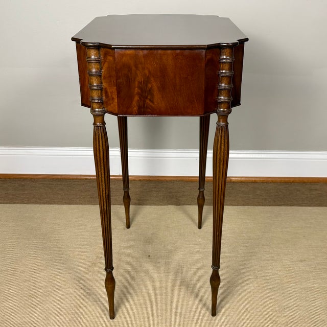 Federal Style Mahogany Two-Drawer Work Table, Early 20th Century For Sale - Image 4 of 16