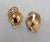 Metal Vintage 1950s Signed Napier Goldtone Ribbed Leaf With Curled Stem Clip Earrings-2 Pieces For Sale - Image 7 of 7