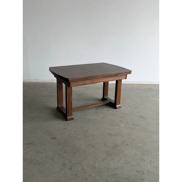 1940s Oak Draw Leaf Table For Sale - Image 11 of 11