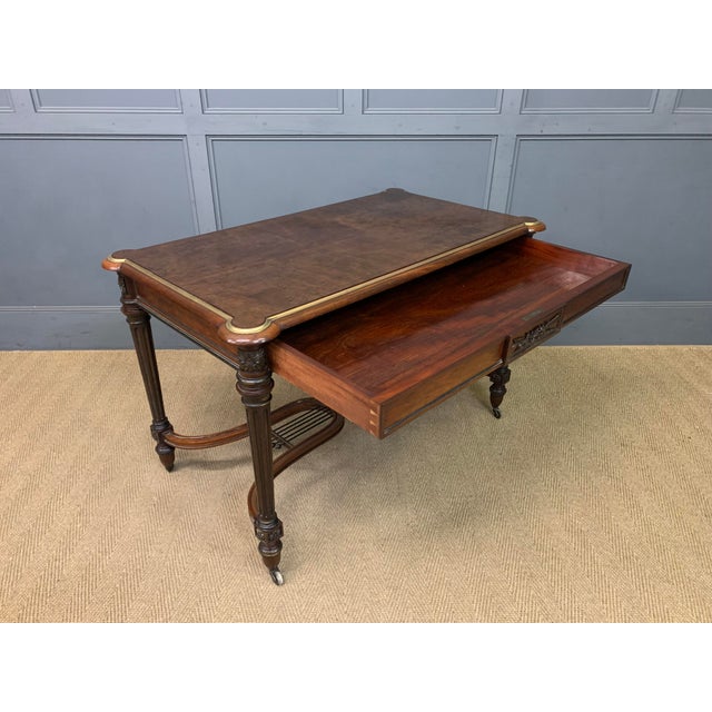 French Mahogany Library Table, 1840 For Sale - Image 14 of 16