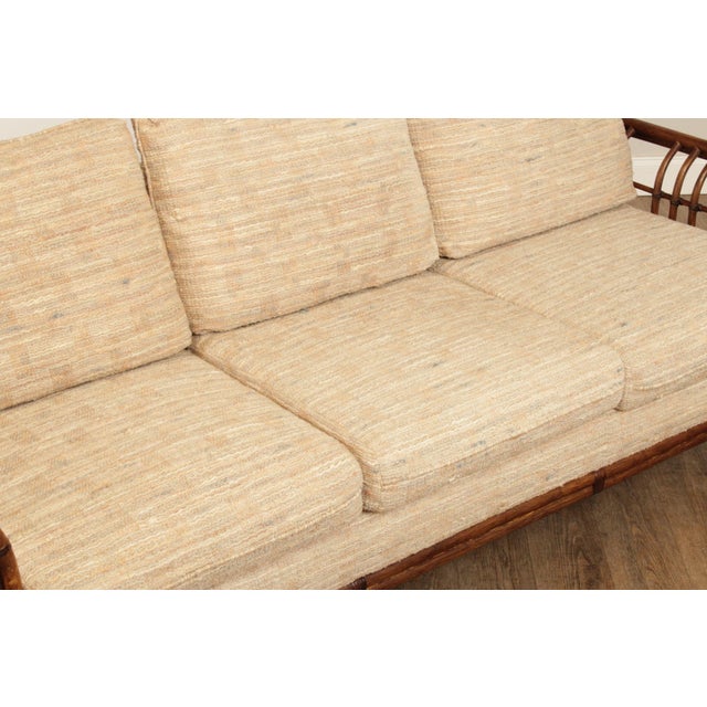 Alexvale Vintage Rattan Upholstered Sofa Chairish