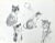 Charcoal on Paper Drawing of a Group of Seated Kittens For Sale