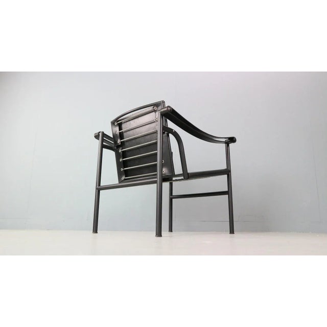 1970s Black on Black Armchair Model-LC1 attributed to Le Corbusier for Cassina, Italy, 1970s For Sale - Image 5 of 13