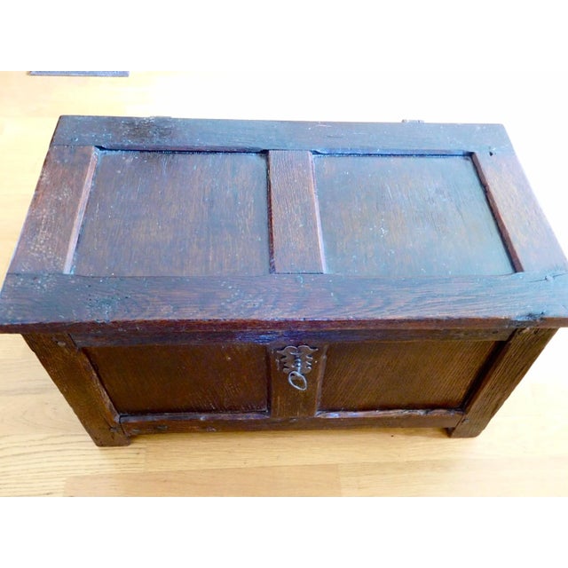 Fantastic 17th century fully authentic oak document chest, complete with original lock, key and hinges. The chest is build...