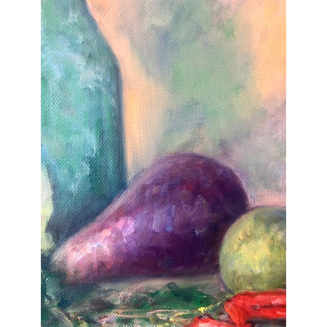 William Schultz, American Impressionist Fruits, Vegetables and Bottle Oil Painting For Sale - Image 4 of 6