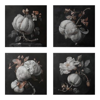 Set of 4 - Art Wall Installation 36' X 36' - 'Blossoming Flowers' - Limited Edition Botanical Photograph Prints, Unframed For Sale