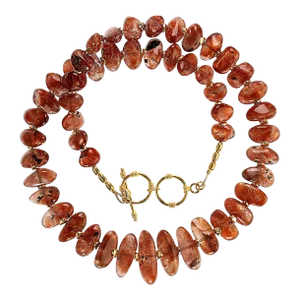 Sparkling Oval Sunstone Necklace