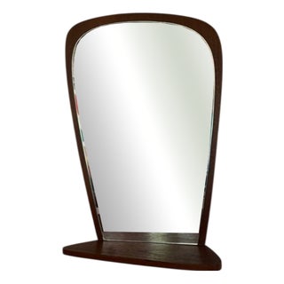 Vintage Danish Teak Mirror with Shelf, 1960 For Sale