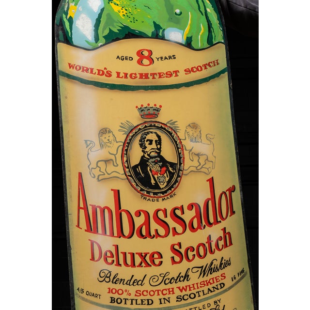 Mid 20th Century Vintage Oversize Ambassador Scotch Figural Masonite Sign For Sale - Image 5 of 7