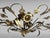 Gold Vintage Italian Florentine Style Gilt Wrought Iron Flush Mount Ceiling Light For Sale - Image 8 of 18