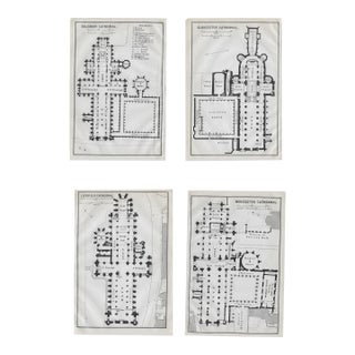 Set of Four English Cathedral Architectural Plan Engravings For Sale