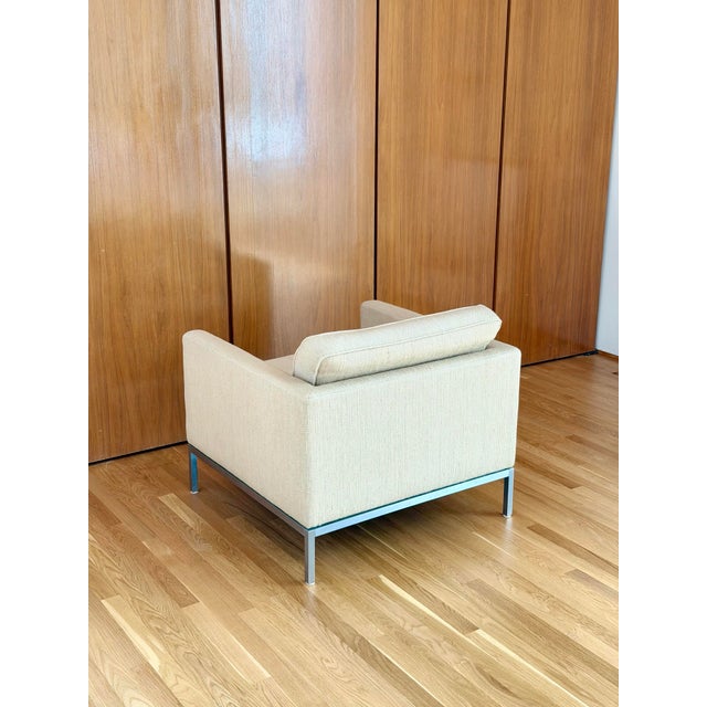 Metal Vintage Florence Knoll Relaxed Lounge Chair Neutral Ivory For Sale - Image 7 of 12