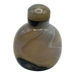 Vintage Well Hollowed Banded Agate Snuff Bottle