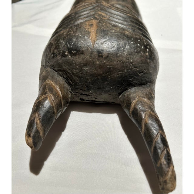 1960s African Kuba-Lele Horned Hardwood Mask For Sale - Image 4 of 7