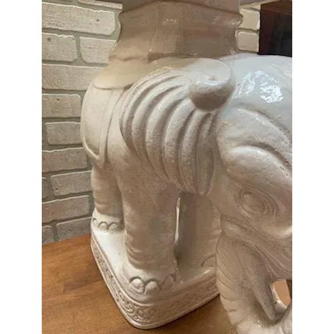 Shabby Chic Vintage Elephant Indoor/Outdoor Stand For Sale - Image 3 of 7