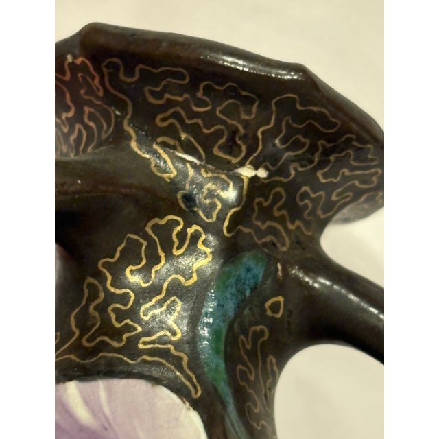Antique Hand Painted Ceramic Vase by Teplitz For Sale - Image 9 of 12