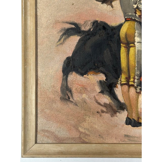 Pair of Mid-Century Bullfighting Oil Paintings Signed J. Yepez. For Sale In West Palm - Image 6 of 12