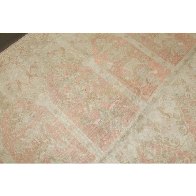 Rustic Antique Zabihi Collection Turkish Ghiordes Soft Pink Gallery Corridor Rug For Sale - Image 3 of 12