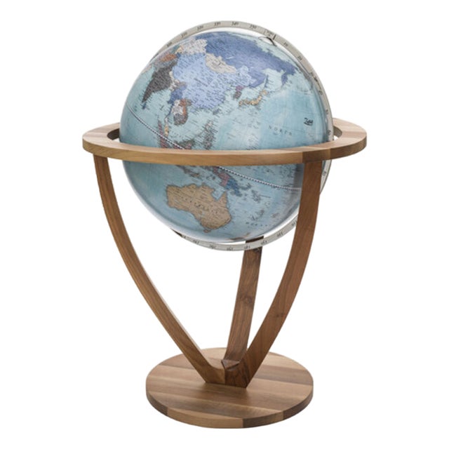 Trilogy Acquamarina Globe by Zoffoli Mappamondi For Sale