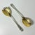 1980s Vintage Hollywood Regency Art Deco Boho Chic Etched Plated Stainless Salad Utensils - A Pair For Sale - Image 5 of 12