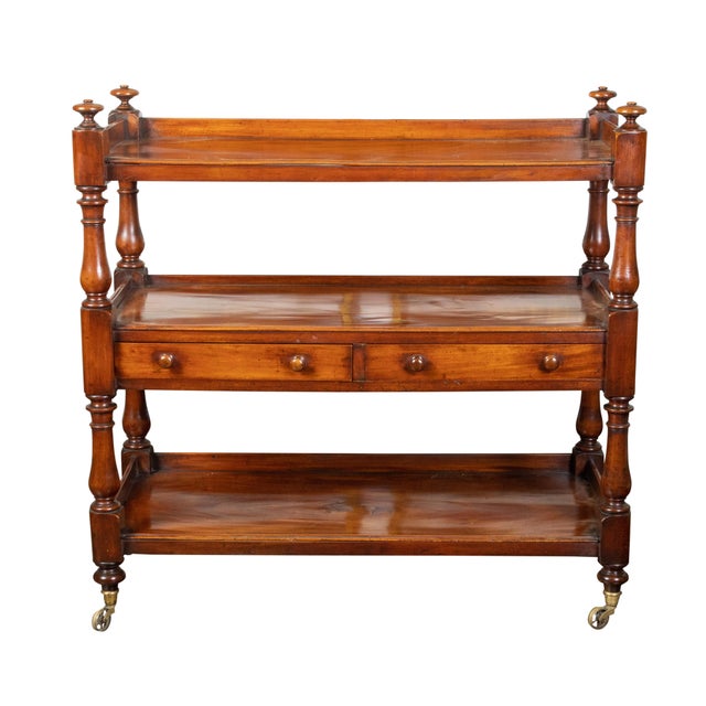 English 1820s Mahogany Trolley on Casters with Open Shelves and Two Drawers For Sale In Atlanta - Image 6 of 12
